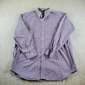 Paul Frederick Shirt Mens 16.5-34 Blue Checkered Non-Iron Button Up